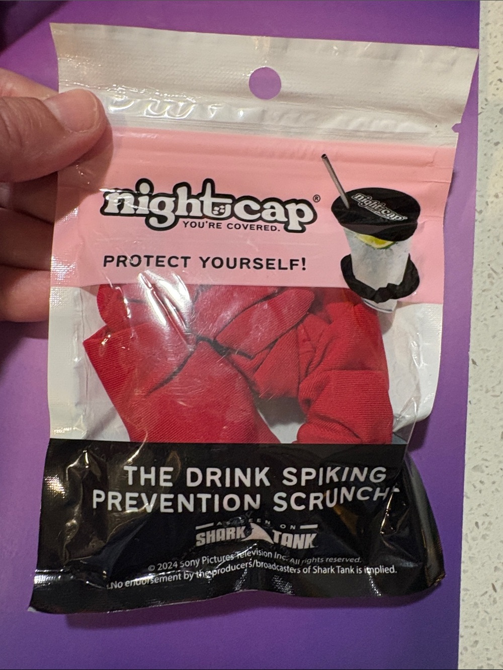 Nightcap Drink Spiking Prevention Scrunchie - Red